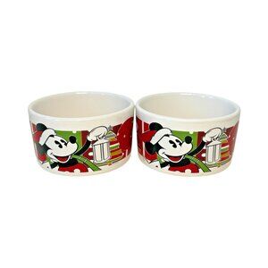 Set of 2 Mickey/Minnie Mouse Christmas Holiday Snack Bowls Zak! Designs